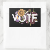 ヴィンテージひまわりエレガントフローラフェミニンの投票 長方形シール (バッグ)