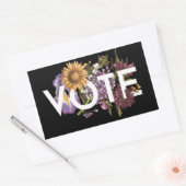 ヴィンテージひまわりエレガントフローラフェミニンの投票 長方形シール (封筒)