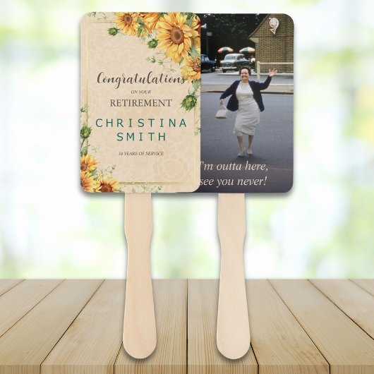 ヴィンテージひまわりエレガント夏の退職パーティー ハンドファン