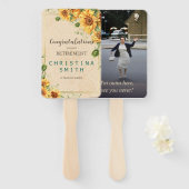 ヴィンテージひまわりエレガント夏の退職パーティー ハンドファン (正面&裏面)