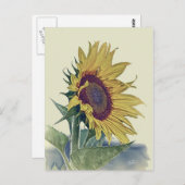 ヴィンテージひまわりオリジナルみすぼらしい古い学校の外観 ポストカード (正面/裏面)