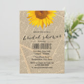 ヴィンテージひまわりオールド新聞ブライダルシャワー 招待状 (スタンド正面)