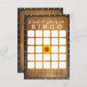 ヴィンテージひまわりカントリーウェディングシャワービンゴゲーム (正面/裏面)