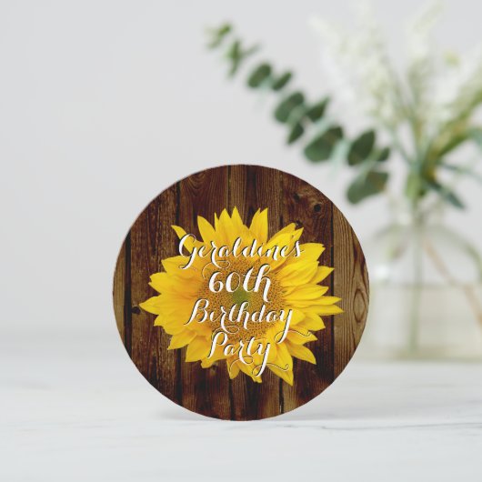 ヴィンテージひまわりカントリーバースデーパーティー 招待状 (スタンド正面)