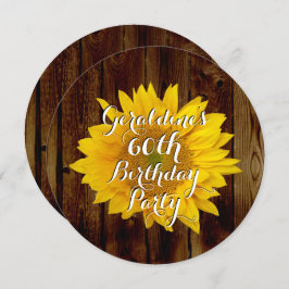 ヴィンテージひまわりカントリーバースデーパーティー 招待状