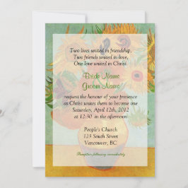 ヴィンテージひまわりクリスチャン結婚式 招待状