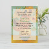 ヴィンテージひまわりクリスチャン結婚式 招待状 (スタンド正面)