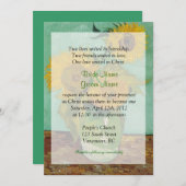 ヴィンテージひまわりクリスチャン結婚式 招待状 (正面/裏面)