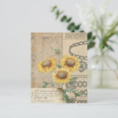 ヴィンテージひまわりコラージュのスクラップブック紙 (スタンド正面)