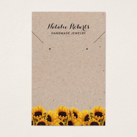 ヴィンテージひまわりジュエリーイヤリングネックレスディスプレイ (正面)