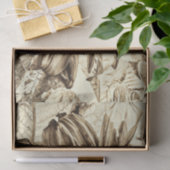 ヴィンテージひまわりセピアトーン古いスタイルデクページ 薄葉紙 (ギフト)