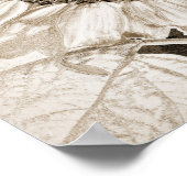 ヴィンテージひまわりセピアブラウンアートデクページ ポスター (角)