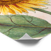 ヴィンテージひまわりハッピーフラワー ポスター (角)