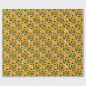 ヴィンテージひまわりハニーコーム包装紙 ラッピングペーパー (フラット)