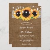 ヴィンテージひまわりバーラップレース結婚式招待状 招待状 (正面/裏面)