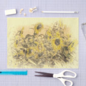 ヴィンテージひまわりフィールドイエロービグネ動揺してット 薄葉紙 (クラフト)