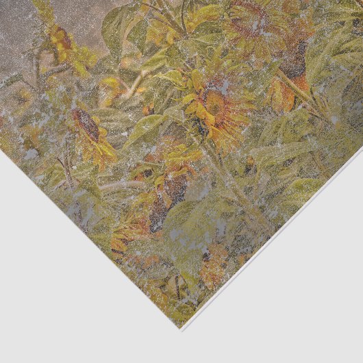 ヴィンテージひまわりフィールド明るい黄動揺して色 薄葉紙 (詳細)