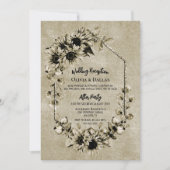 ヴィンテージひまわりフローラフォトウェディングレセプション 招待状 (正面)