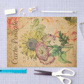 ヴィンテージひまわりフローラフランスの花 薄葉紙 (クラフト)