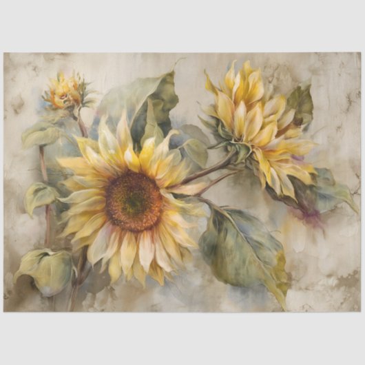 ヴィンテージひまわりフローラ切り離し 薄葉紙 (正面)