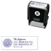 ヴィンテージひまわりフローラ名と差出人住所 セルフインキングスタンプ (インサイチュ)