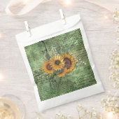 ヴィンテージひまわりブーケグリーンエフェメラ フェイバーバッグ (クリップ留めされた状態)