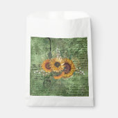 ヴィンテージひまわりブーケグリーンエフェメラ フェイバーバッグ (正面)