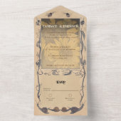 ヴィンテージひまわりワンウェディング招待 オールインワン招待状 (内側)