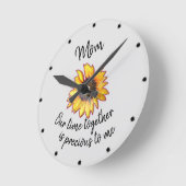 ヴィンテージひまわり一緒に私たちの時間ママ引用文 ラウンド壁時計 (傾斜)