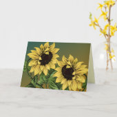 ヴィンテージひまわり全大事な行事グリーティングカード カード (黄色い花)