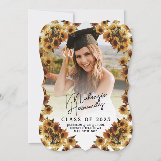 ヴィンテージひまわり卒業発表 招待状 (正面)