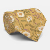 ヴィンテージひまわり及び野デイジー花柄 ネクタイ (ロール)