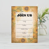 ヴィンテージひまわり夏パーティの招待状 招待状 (スタンド正面)