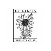 ヴィンテージひまわり本Ex Libris ラバースタンプ (インプリント)
