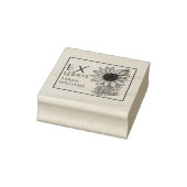 ヴィンテージひまわり本Ex Libris ラバースタンプ (スタンプ)