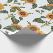 ヴィンテージひまわり植物学 ラッピングペーパー (角)