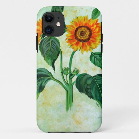 ヴィンテージひまわり植物芸術 Case-Mate iPhoneケース (裏面)