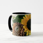 ヴィンテージひまわり水彩木製卓上 マグカップ (正面左)