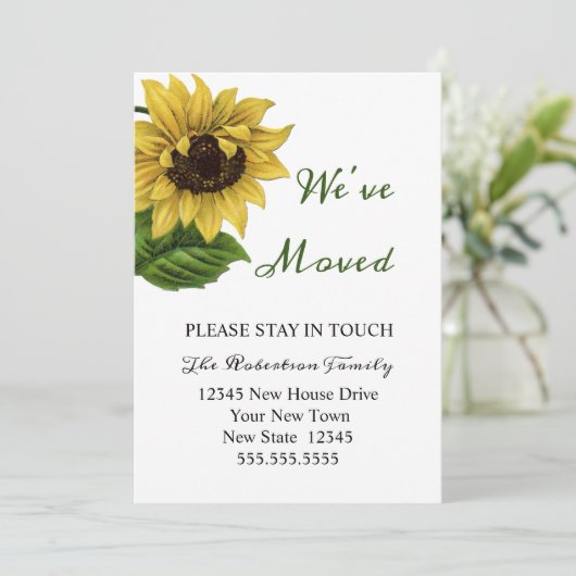 ヴィンテージひまわり移動 |新しいアドレス カード (スタンド正面)