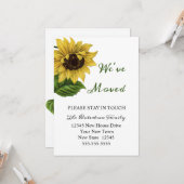 ヴィンテージひまわり移動 |新しいアドレス カード (正面/裏面インサイチュ)