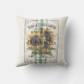 ヴィンテージひまわり穀物袋 クッション (裏面)