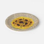 ヴィンテージひまわり素朴の結婚古い ペーパープレート (アングル)