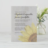 ヴィンテージひまわり結婚式招待状 招待状 (スタンド正面)