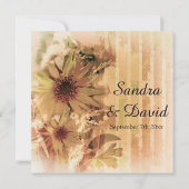 ヴィンテージひまわり結婚式招待状 招待状 (裏面)