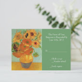 ヴィンテージひまわり結婚式RSVPカード 出欠カード (スタンド正面)
