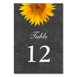 ヴィンテージひまわり結婚黒板のテーブルカード テーブルナンバー