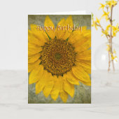 ヴィンテージひまわり誕生日カード カード (黄色い花)