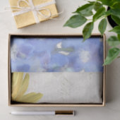 ヴィンテージひまわり青フローラ蝶スクリプト 薄葉紙 (ギフト)