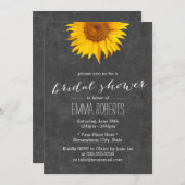 ヴィンテージひまわり黒板ブライダルシャワー 招待状 (正面/裏面)