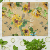 ヴィンテージひまわり キッチンタオル (折り畳み)